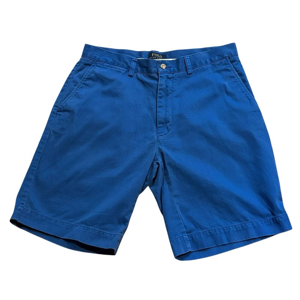 Polo Ralph Lauren Chino Classic Fit Cotton Shorts Size 32 Royal Blue 9.5" Inseam